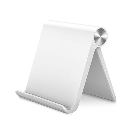White Multi Angle Mobile Stand: A versatile white mobile stand that can be adjusted to different angles for comfortable viewing.