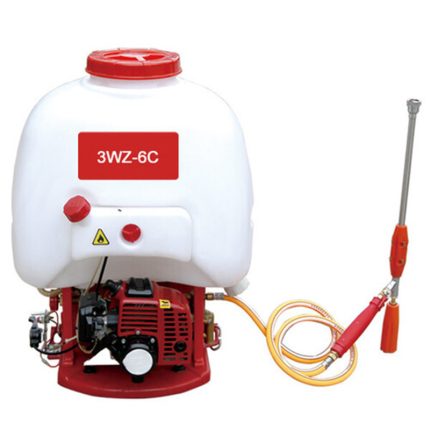 The sprayer is equipped with a power mechanism for efficient spraying. It features adjustable straps for comfortable wear and a large capacity for holding liquids.