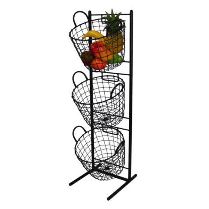 3 Tier Metal Wire Fruit Vegetable Basket Bowl Rack Stand