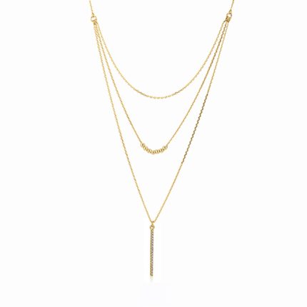 18K Gold Plated Multi-Layered Chain Necklace