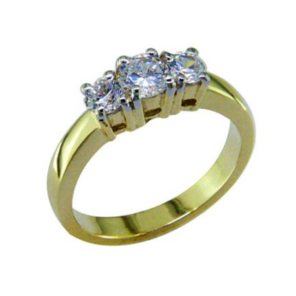 3 STONE GOLD RING