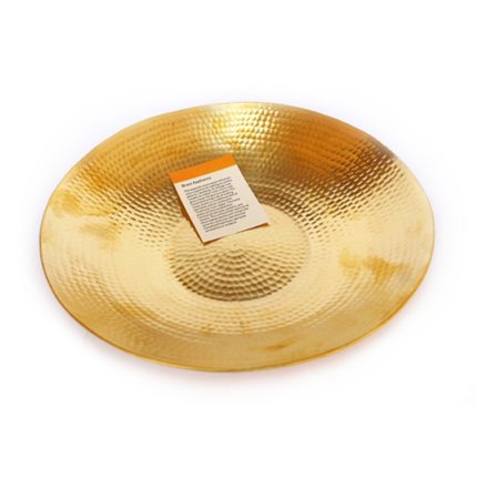 Golden Hand Made Brass Plate Platter Thali For Home Decor